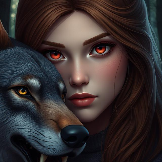 Brave Girl and Wolf