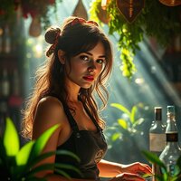 Brunette Bar Maid
