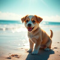 Joyful Beach Puppy