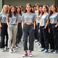Teenage Girl with Clones