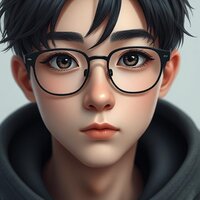 Shy Boy with Glasses