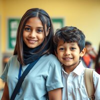 2 classmates girl and boy