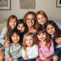 A loving family of siblings and a mother