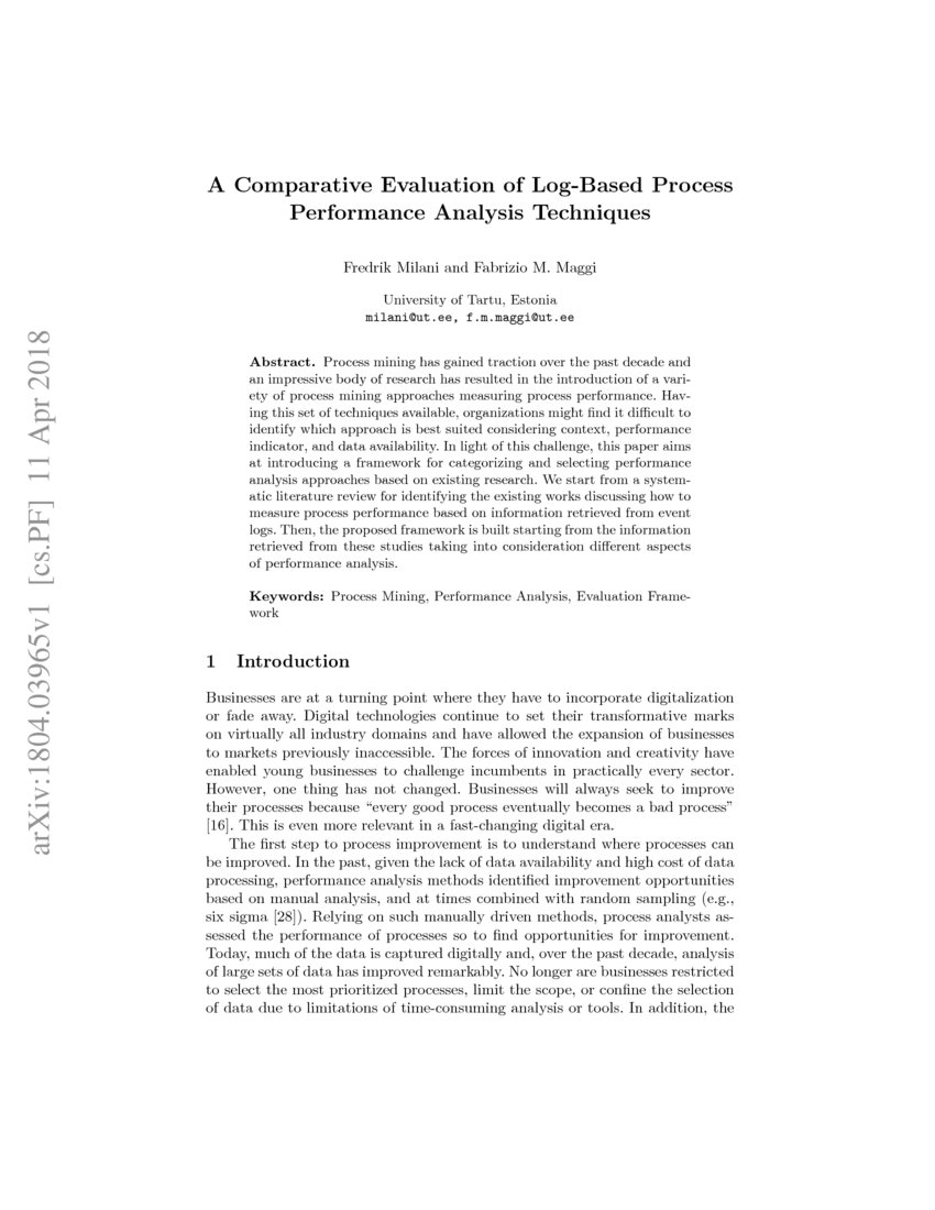 A Comparative Evaluation of Log-Based Process Performance Analysis ...