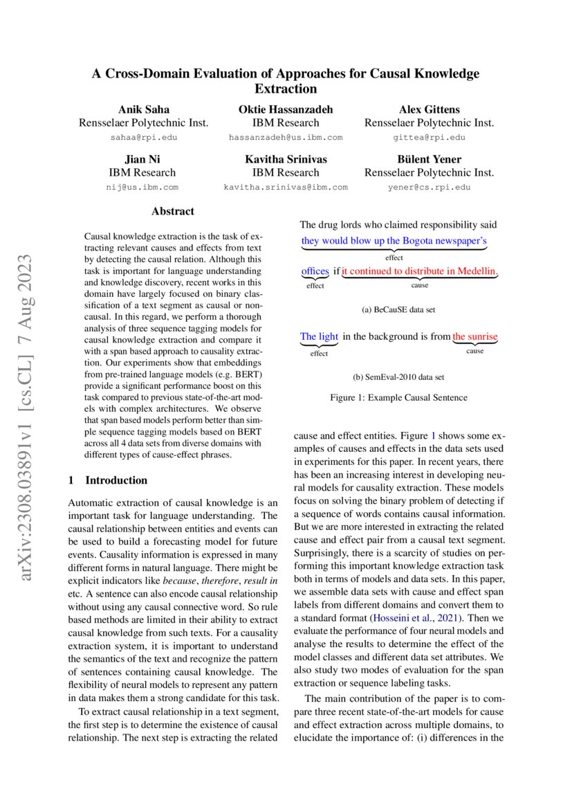 A CrossDomain Evaluation of Approaches for Causal Knowledge Extraction