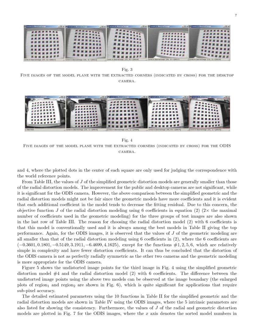 A Family of Simplified Geometric Distortion Models for Camera