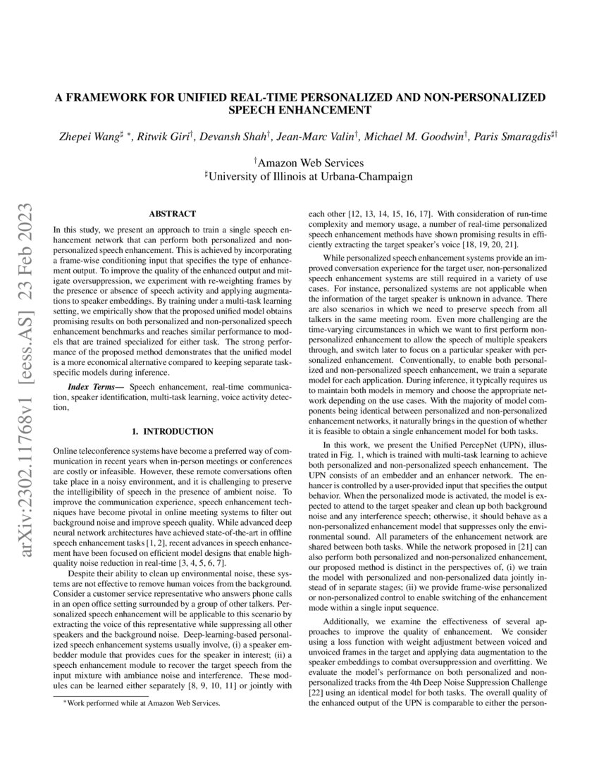A Framework for Unified Realtime Personalized and NonPersonalized