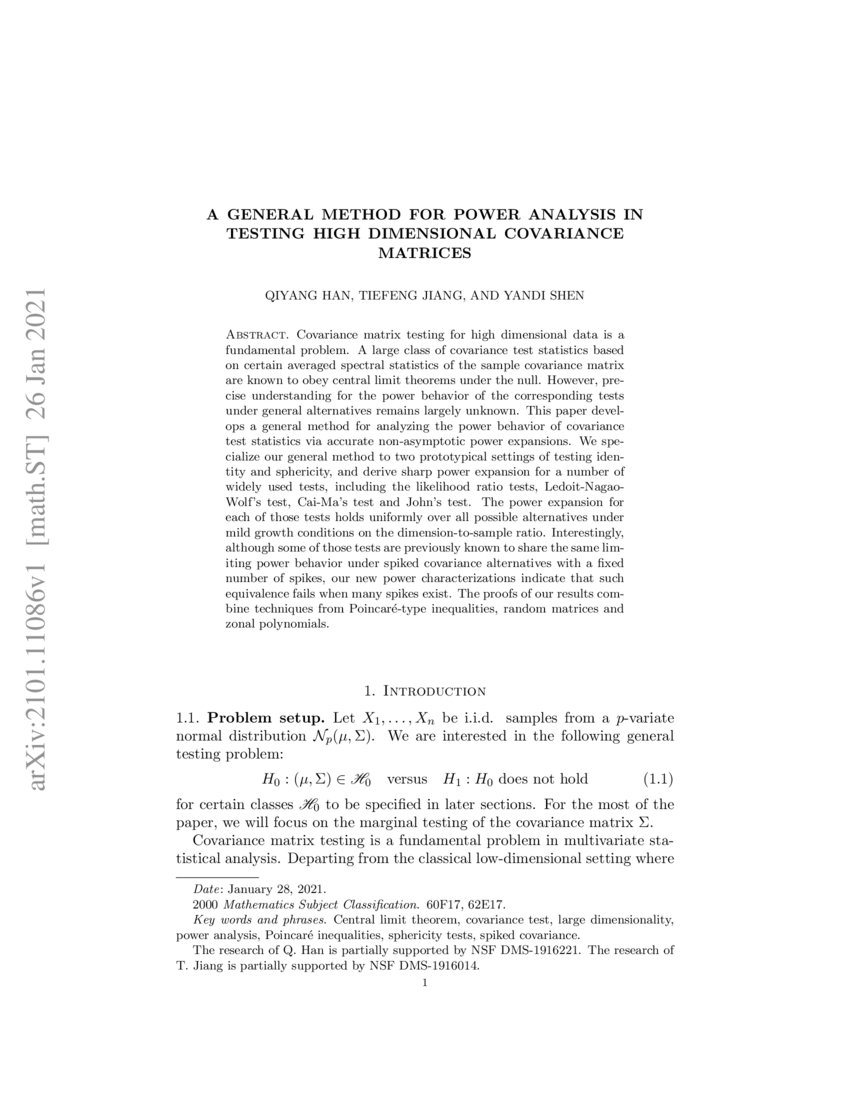A general method for power analysis in testing high dimensional