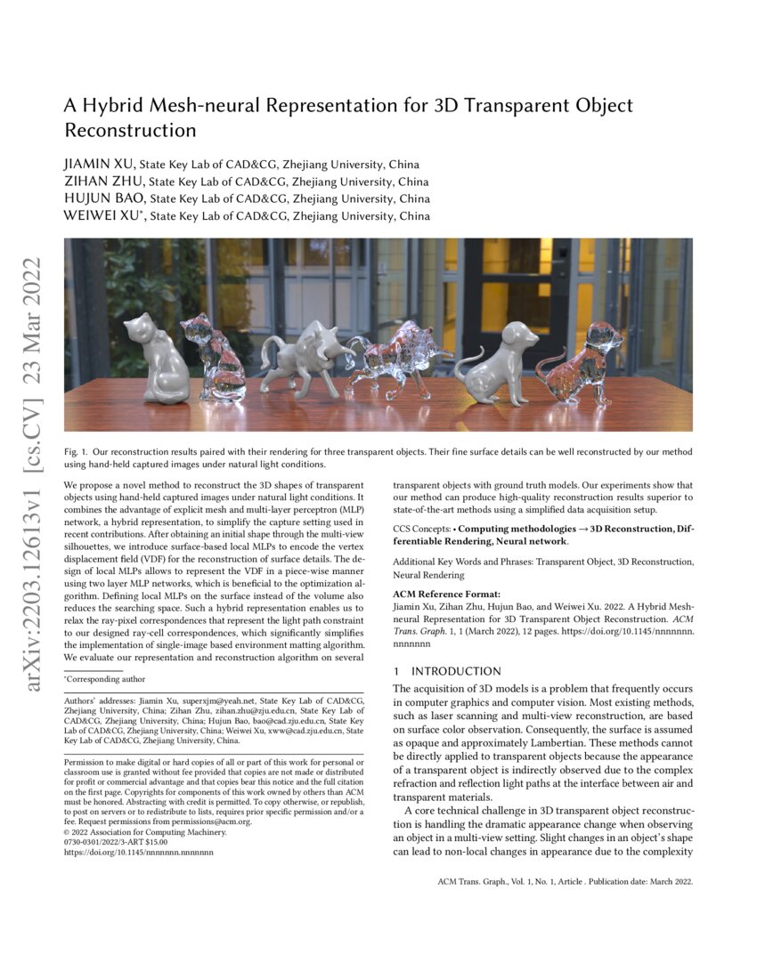 A Hybrid Mesh Neural Representation For 3d Transparent Object A Hybrid Mesh Neural Representation For 3d Transparent Object