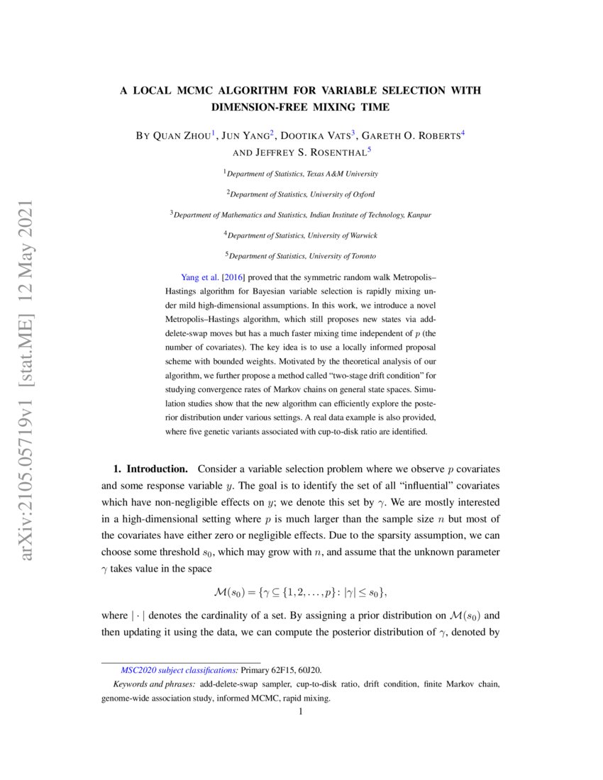 Dimensionfree Mixing for Highdimensional Bayesian Variable Selection