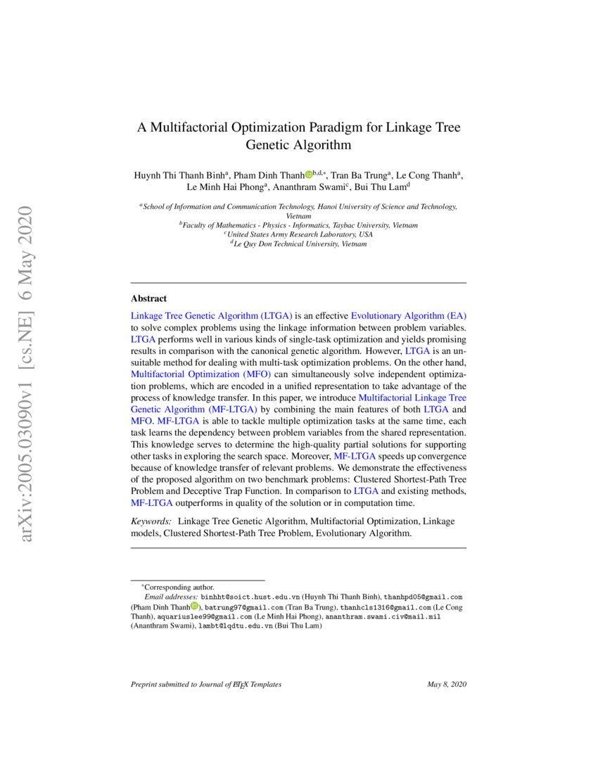 A Multifactorial Optimization Paradigm for Linkage Tree Genetic ...