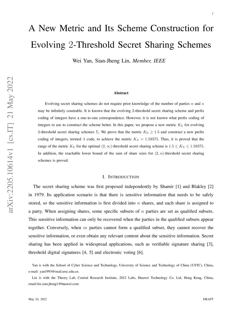 A New Metric and Its Scheme Construction for Evolving 2Threshold