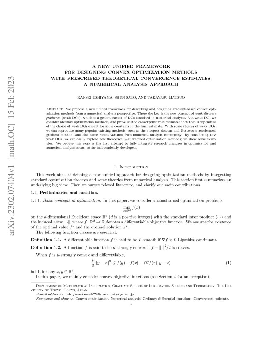 A new unified framework for designing convex optimization methods with