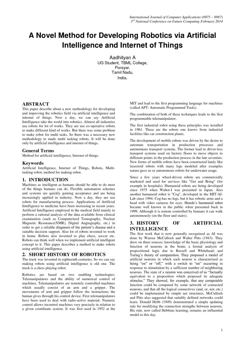 A Novel Method for Developing Robotics via Artificial Intelligence and ...