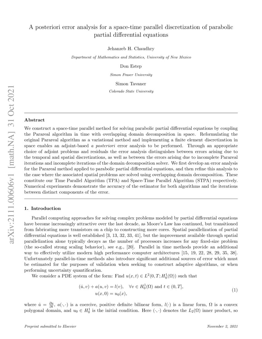 A posteriori error analysis for a spacetime parallel discretization of