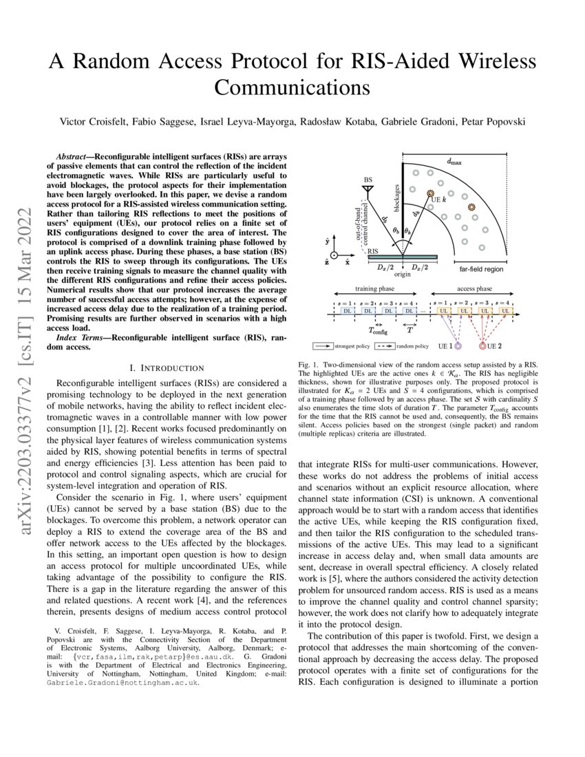 A Random Access Protocol for RIS-Aided Wireless Communications | DeepAI