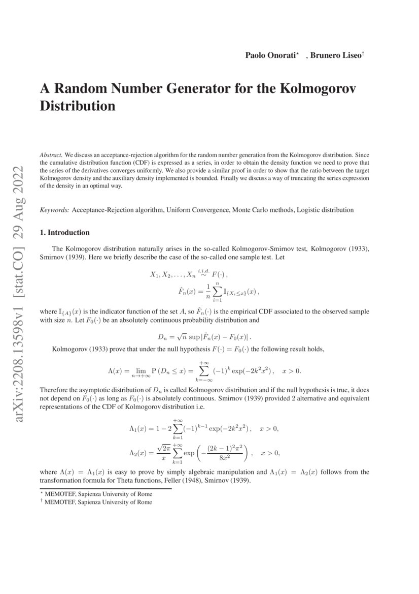 a-random-number-generator-for-the-kolmogorov-distribution-deepai