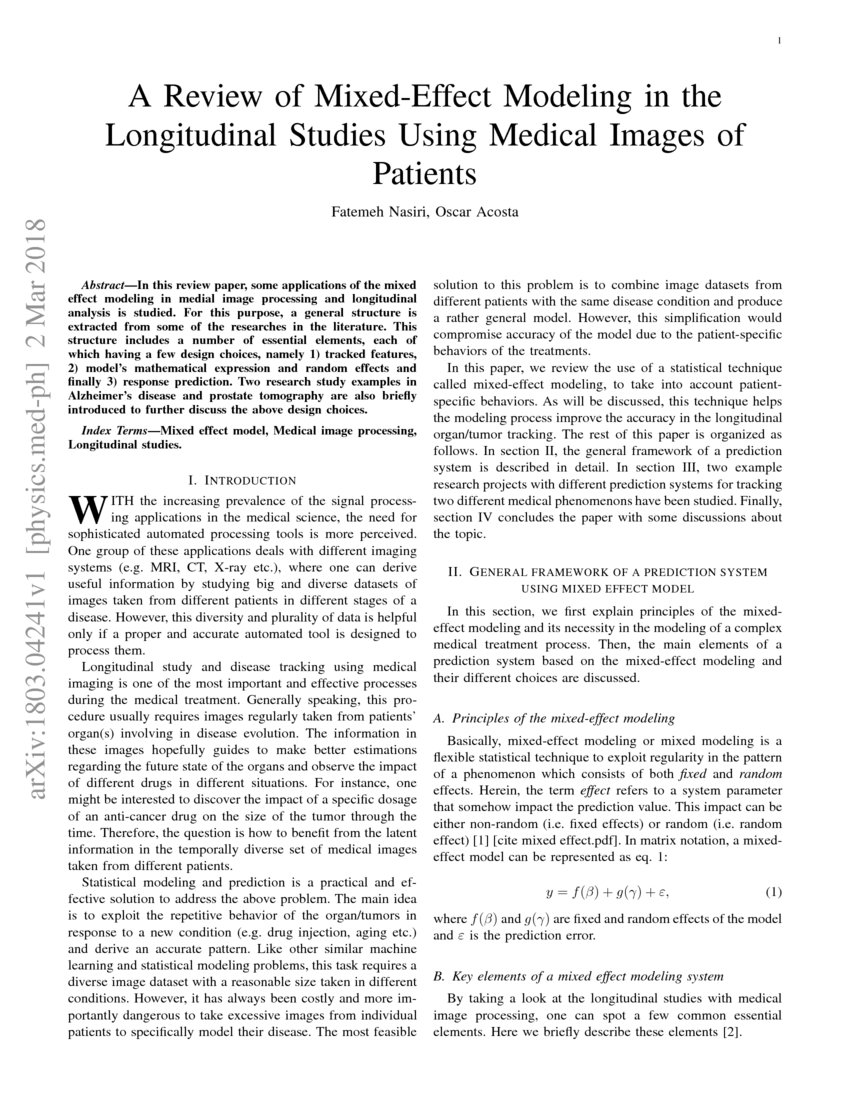 A Review of MixedEffect Modeling in the Longitudinal Studies Using