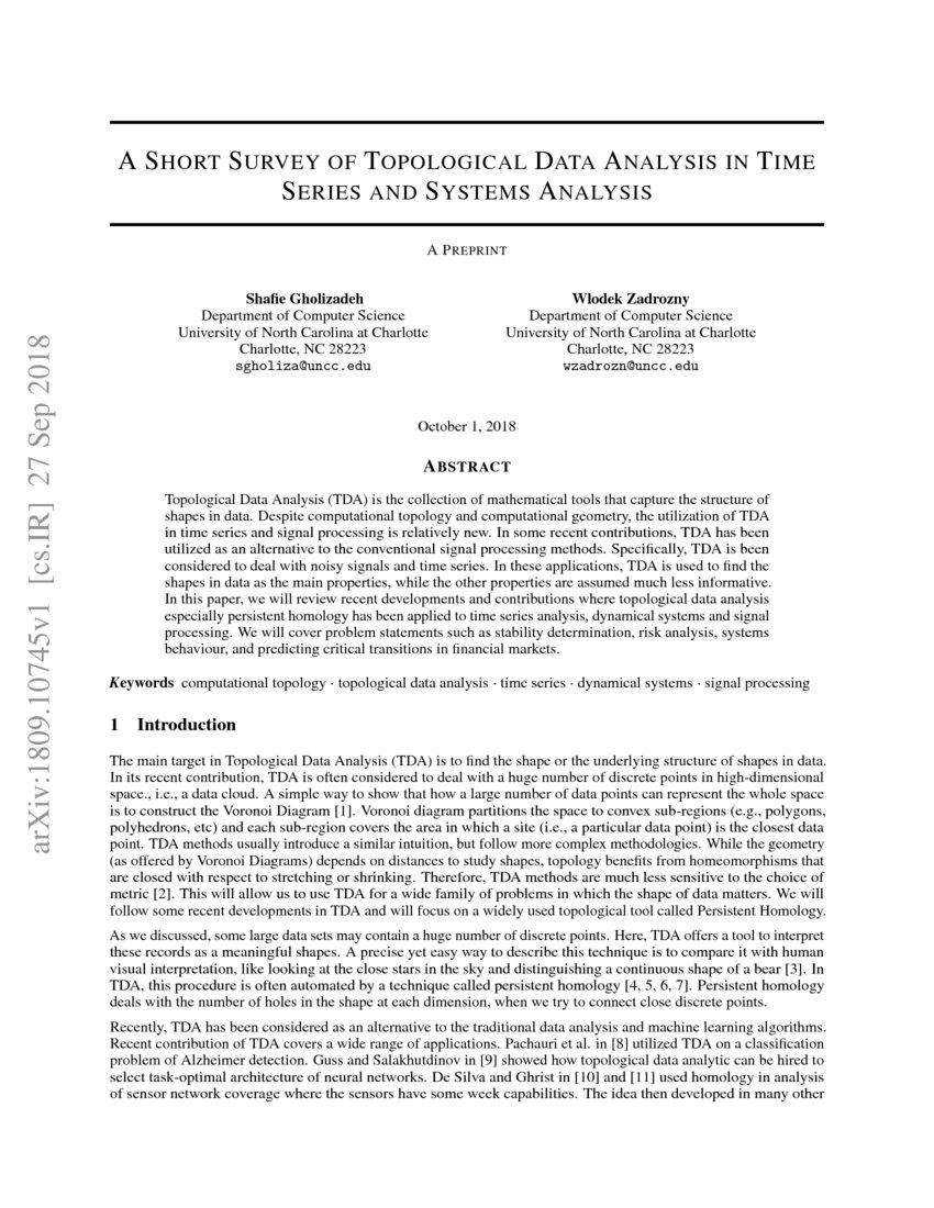 A Short Survey of Topological Data Analysis in Time Series and Systems ...