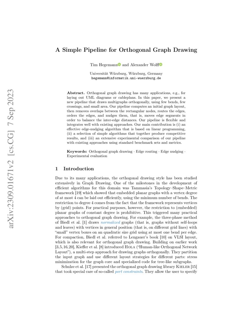 A Simple Pipeline for Orthogonal Graph Drawing | DeepAI
