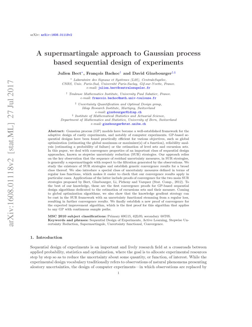 Sequential Design Of Experiments