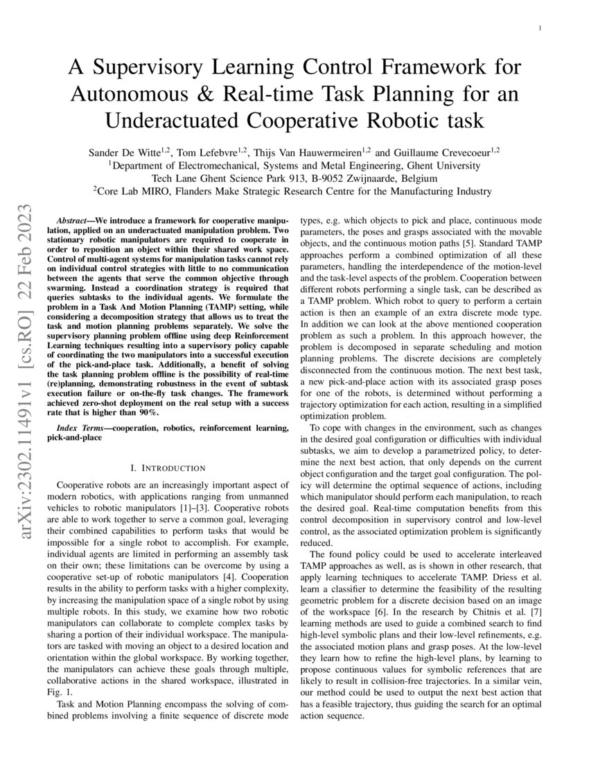 A Supervisory Learning Control Framework for Autonomous Real-time Task ...