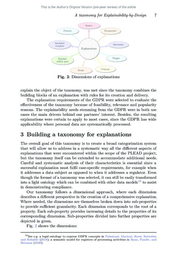 A taxonomy of explanations to support Explainability-by-Design | DeepAI