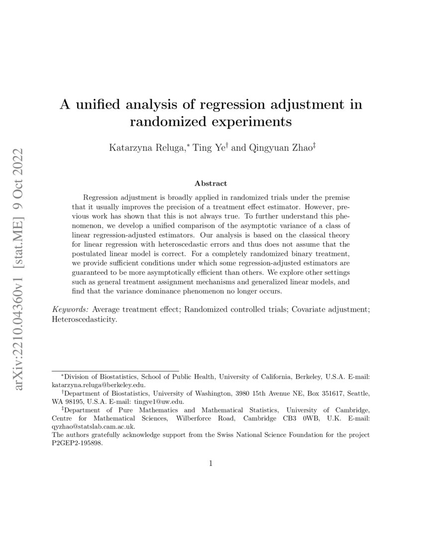A unified analysis of regression adjustment in randomized experiments