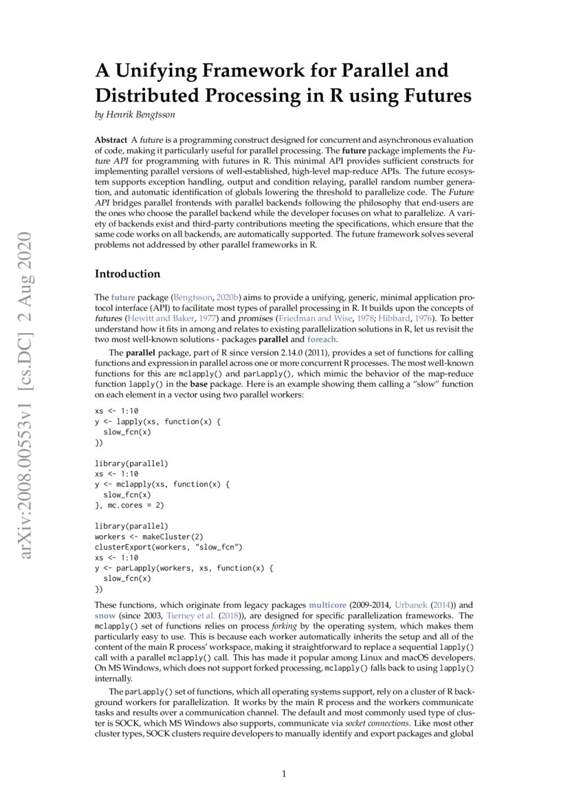 A Unifying Framework for Parallel and Distributed Processing in R using ...