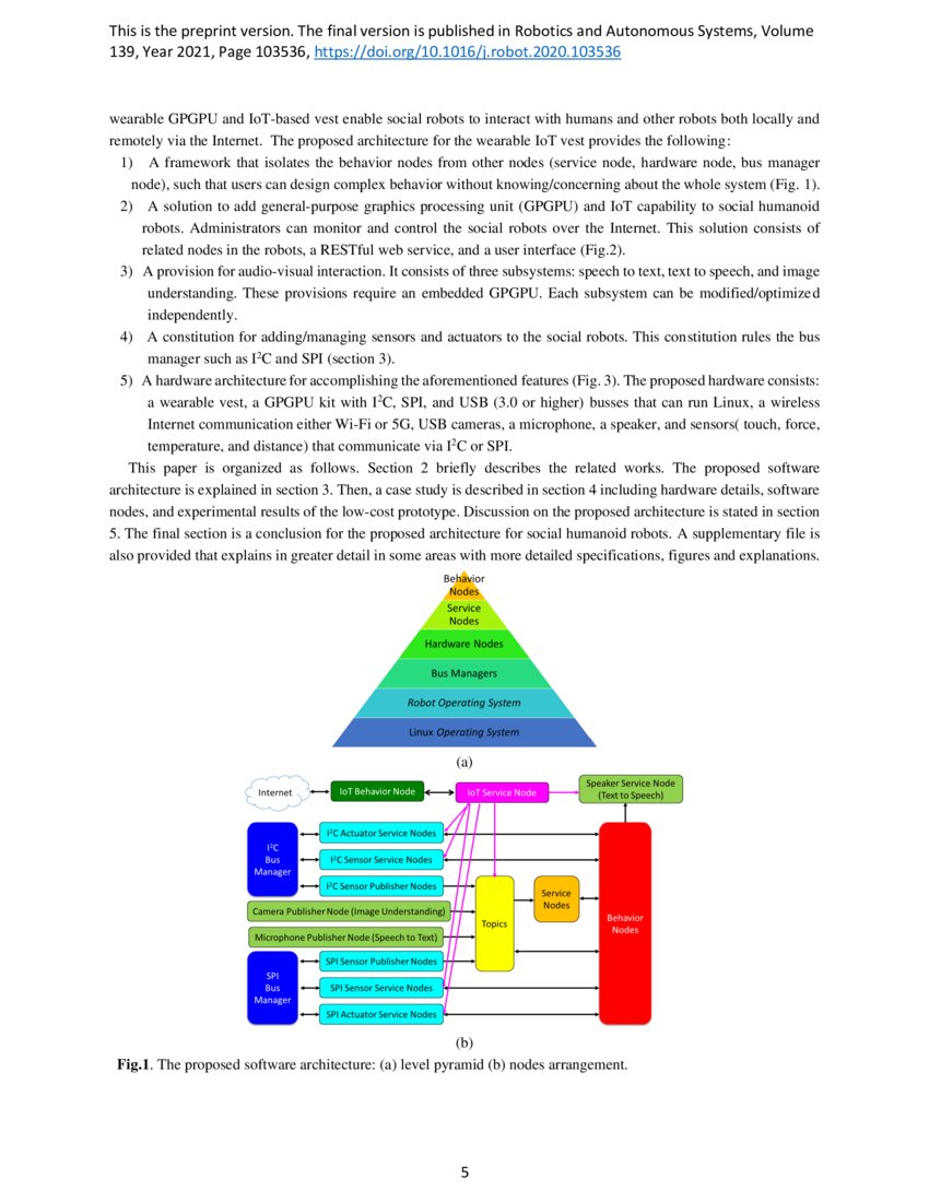 A wearable sensor vest for social humanoid robots with GPGPU, IoT, and