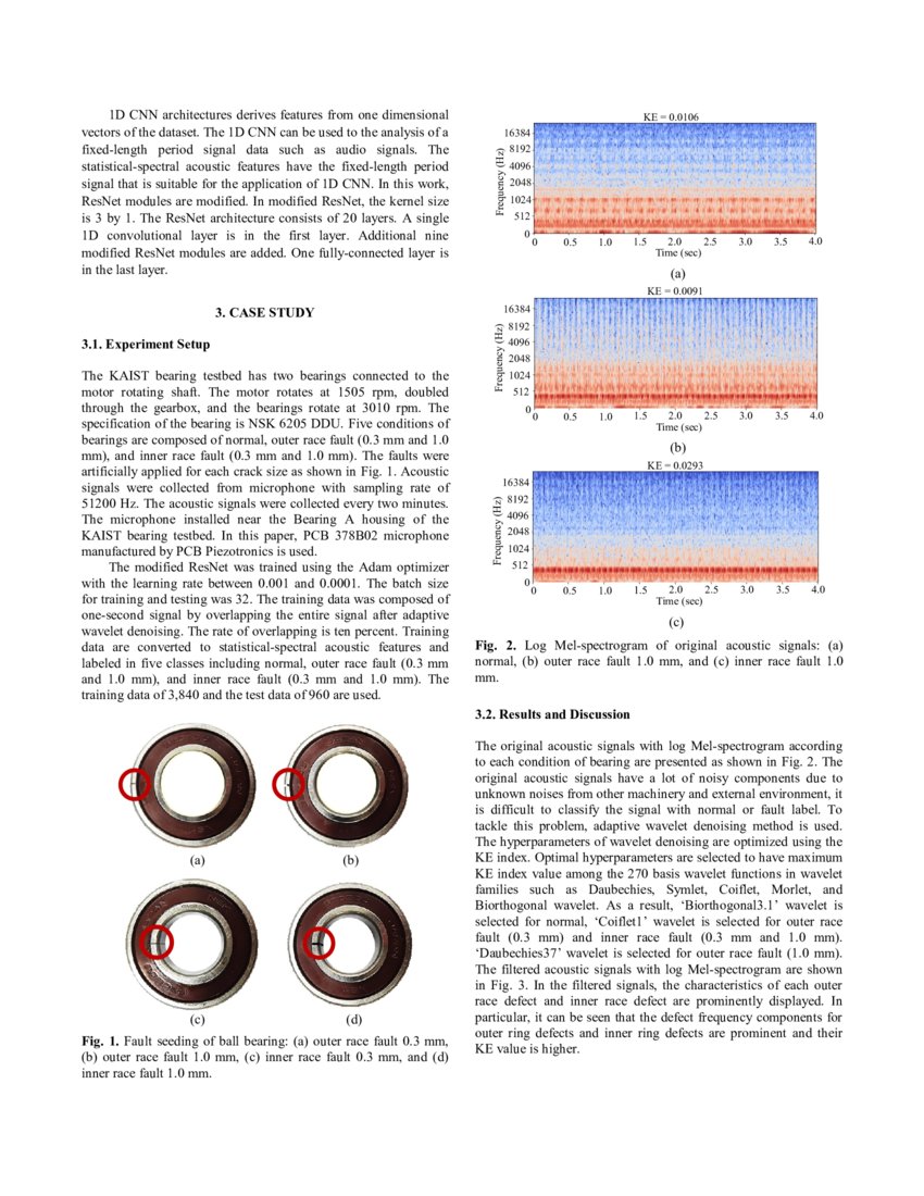 Acoustic Signal based Non-Contact Ball Bearing Fault Diagnosis Using ...