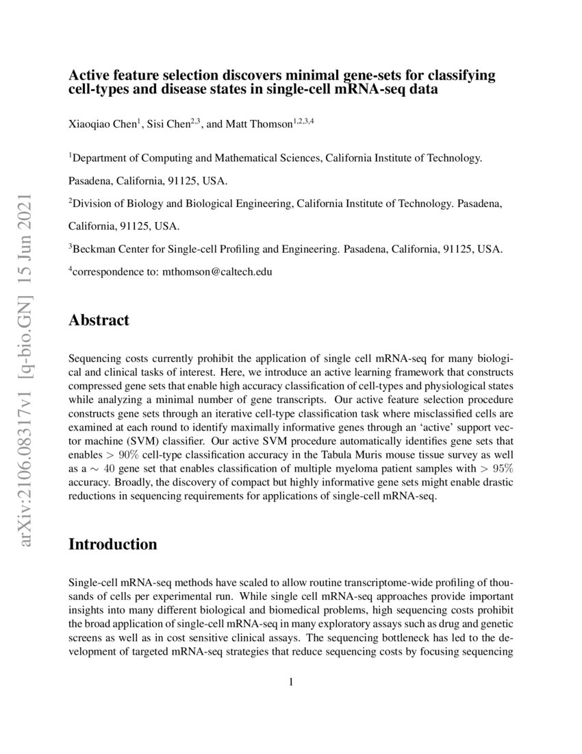 Active feature selection discovers minimal genesets for classifying