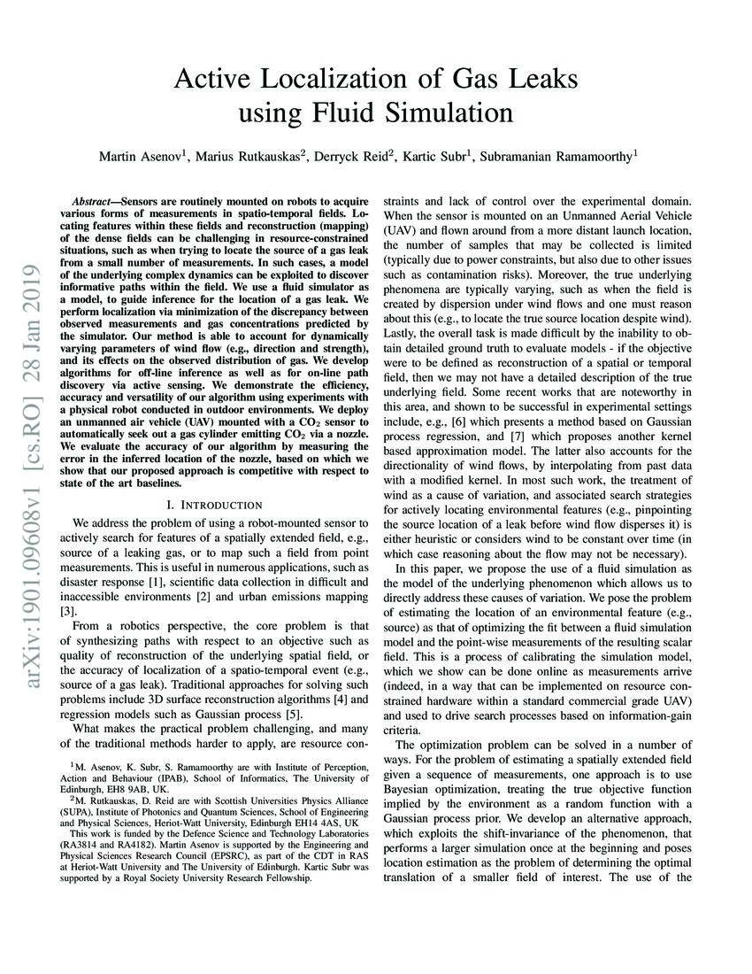 Active Localization of Gas Leaks using Fluid Simulation DeepAI