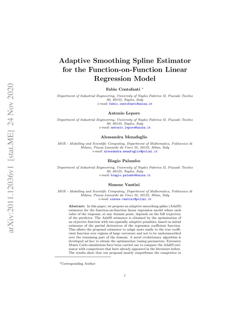 Adaptive Smoothing Spline Estimator for the FunctiononFunction Linear