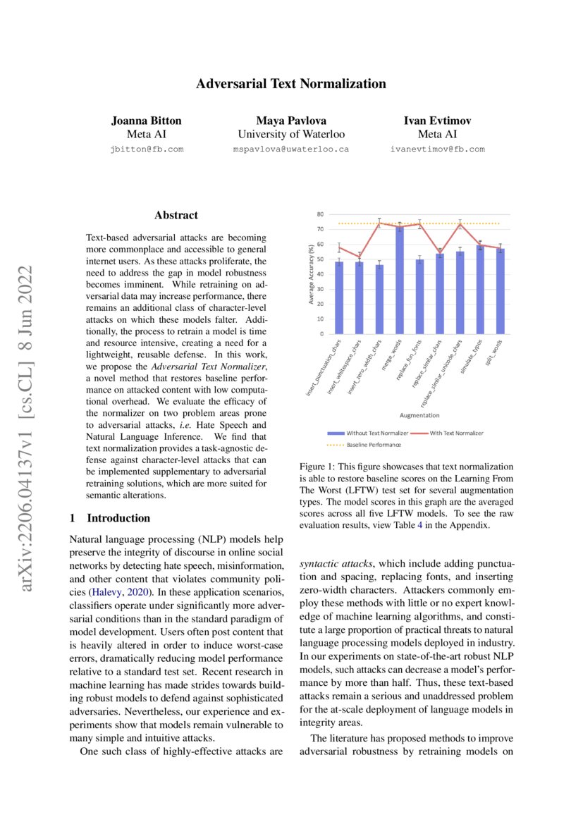 Adversarial text normalization deepai