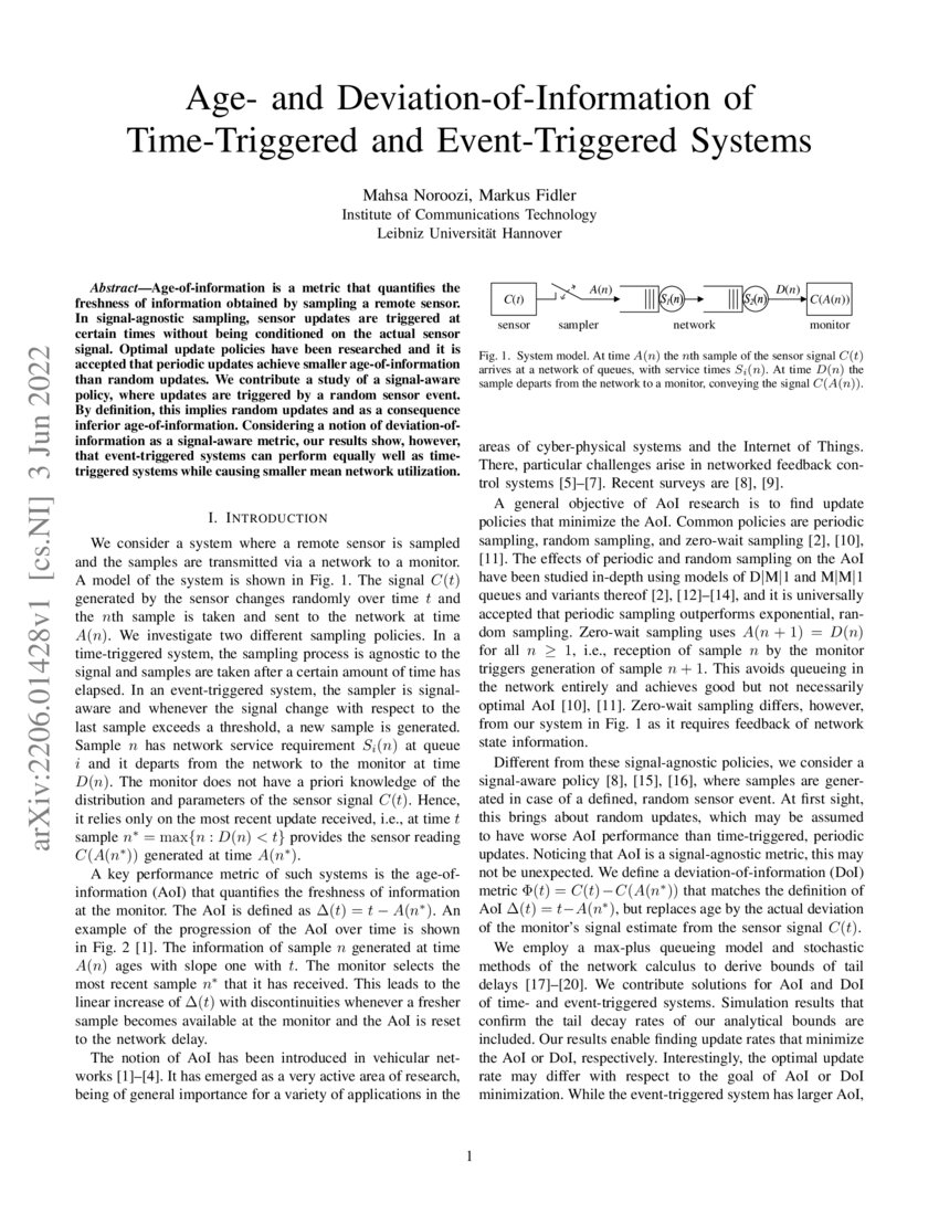Age and DeviationofInformation of TimeTriggered and EventTriggered