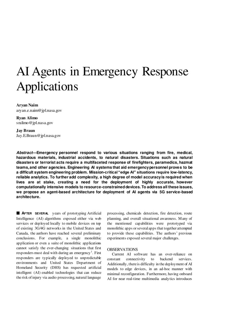 AI Agents in Emergency Response Applications | DeepAI