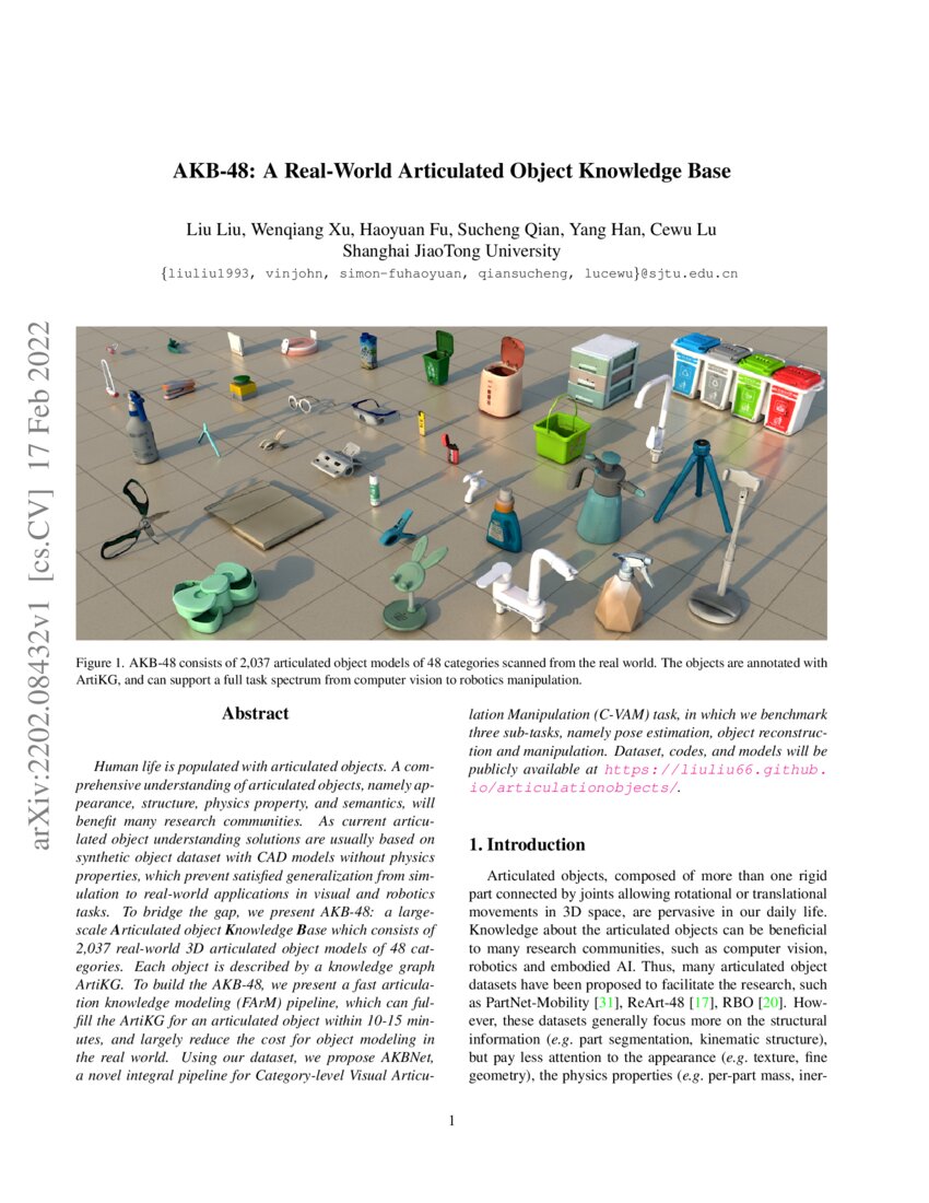 AKB48 A RealWorld Articulated Object Knowledge Base DeepAI