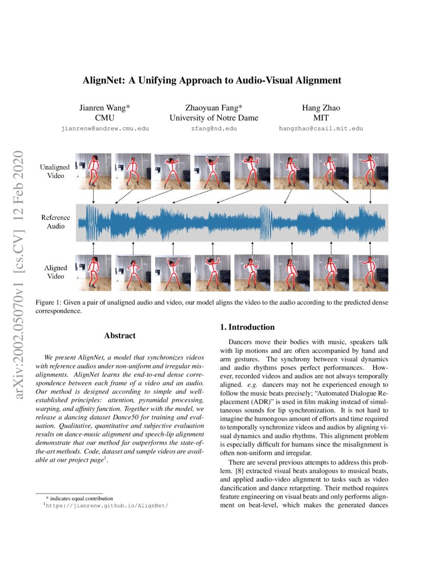 A Unifying Approach to AudioVisual Alignment DeepAI