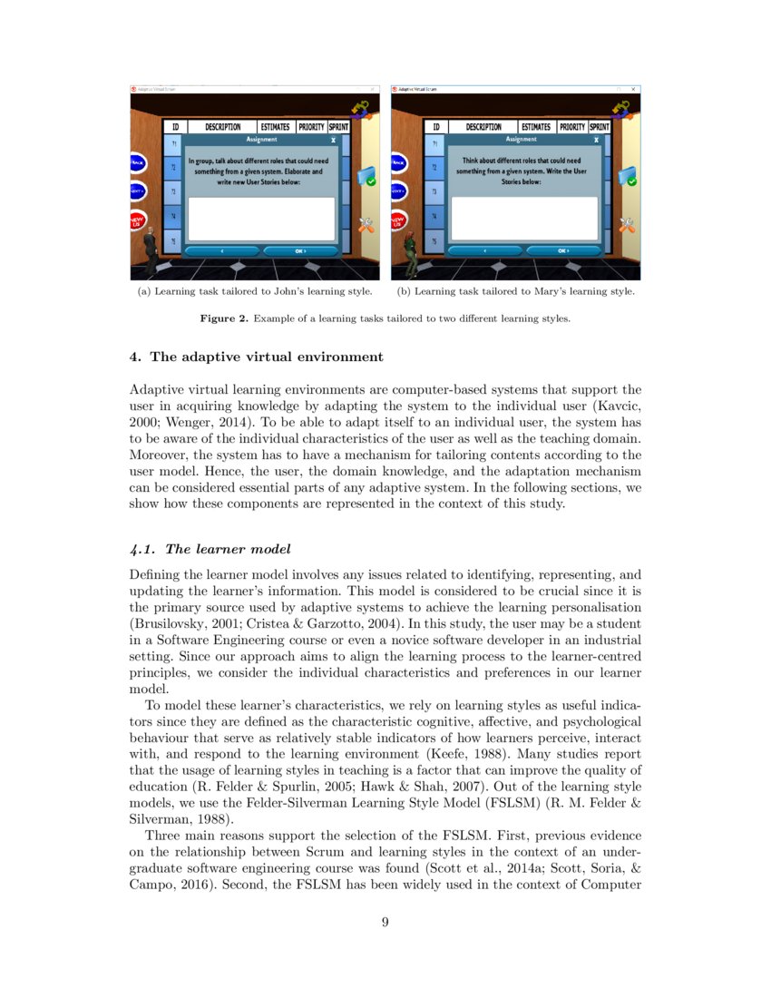 Virtual Learning Environment Software An adaptive 3D virtual learning environment for training software ...