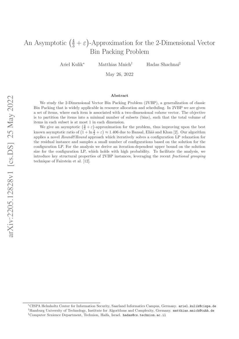 An Asymptotic (4/3+ε)Approximation for the 2Dimensional Vector Bin