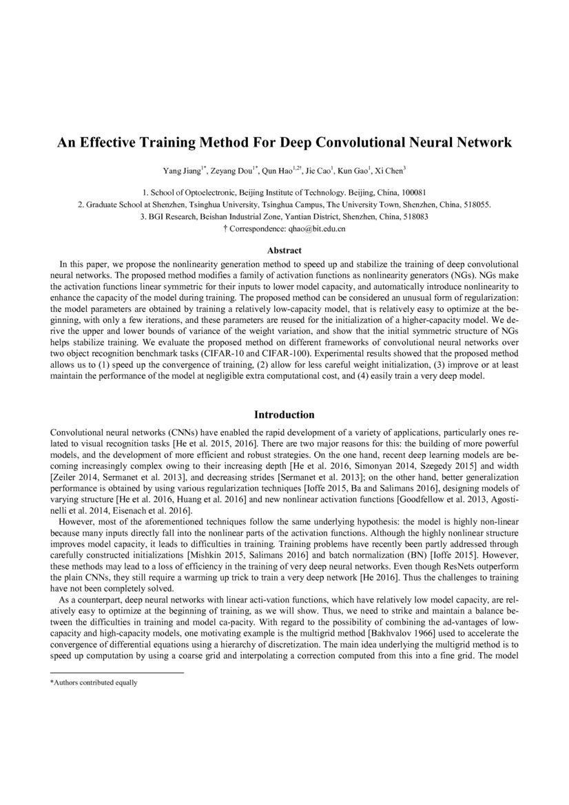 An Effective Training Method For Deep Convolutional Neural Network | DeepAI