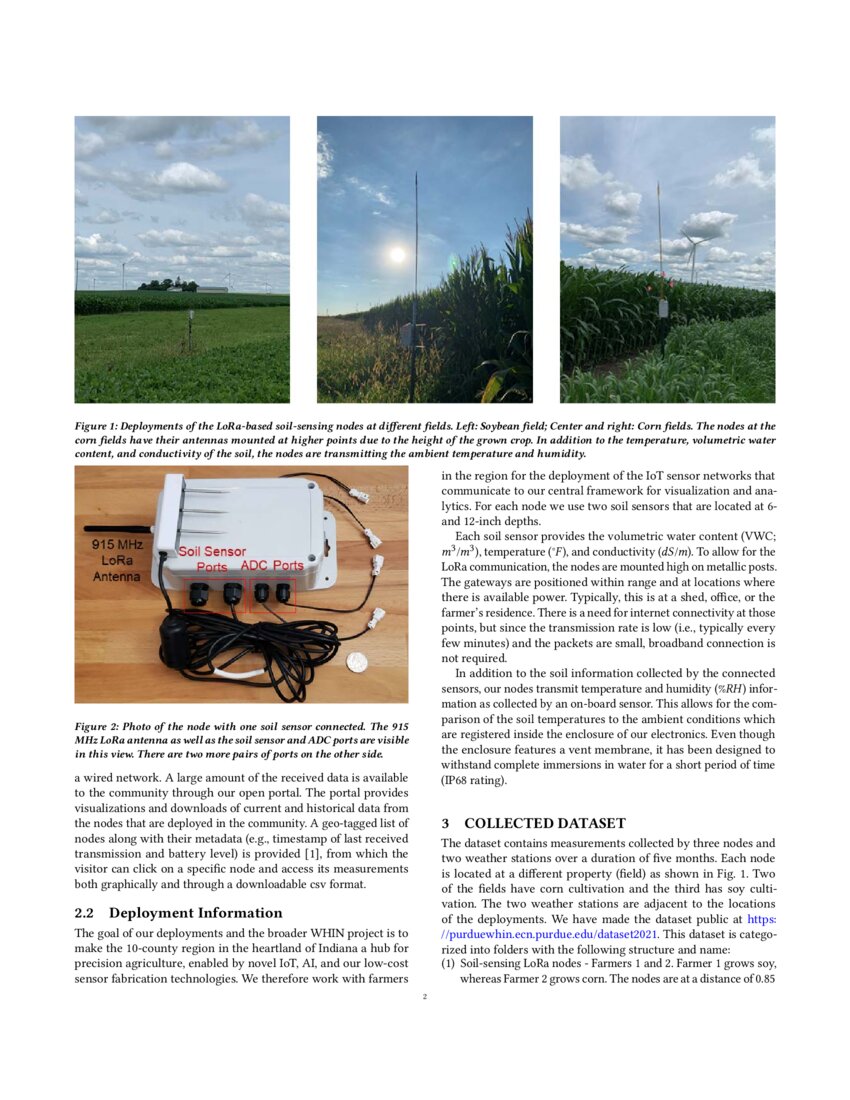 An Open Dataset of Sensor Data from Soil Sensors and Weather Stations