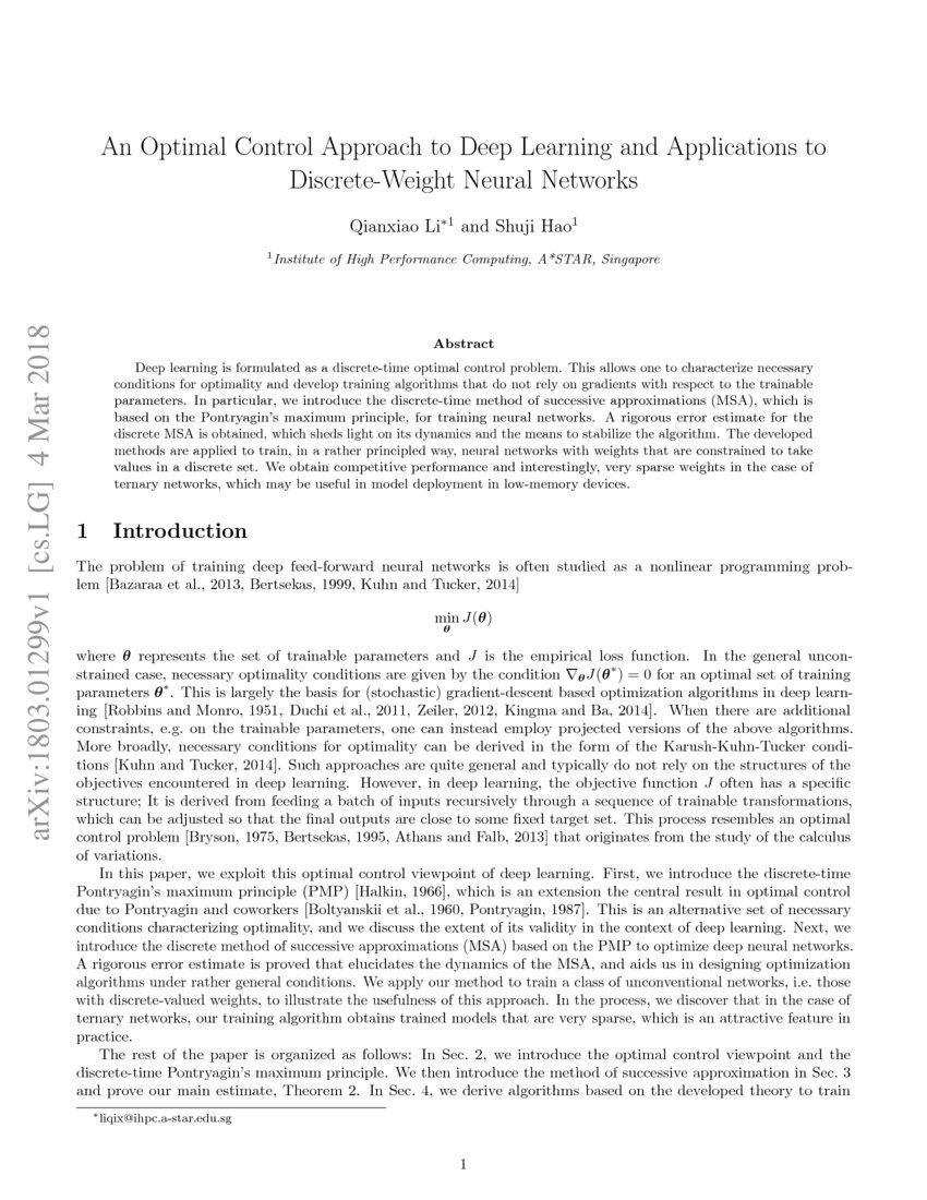 optimal control deep learning