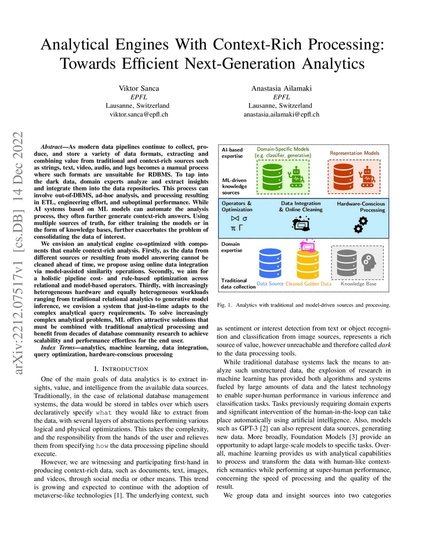 Analytical Engines With ContextRich Processing Towards Efficient Next