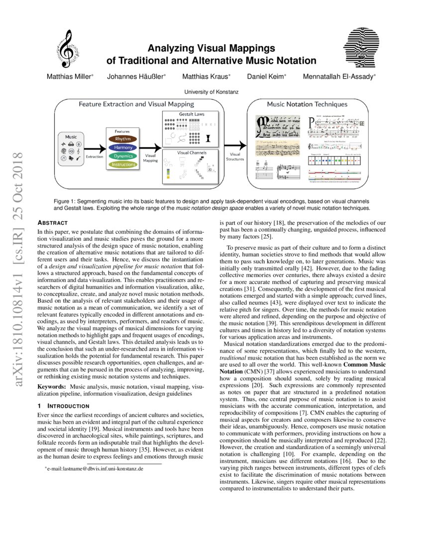 Analyzing Visual Mappings of Traditional and Alternative Music Notation ...