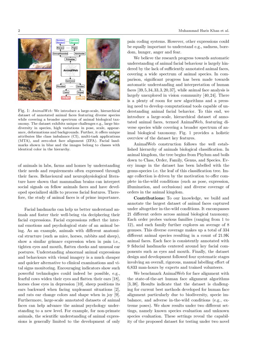 Animal A LargeScale Hierarchical Dataset of Annotated Animal Faces