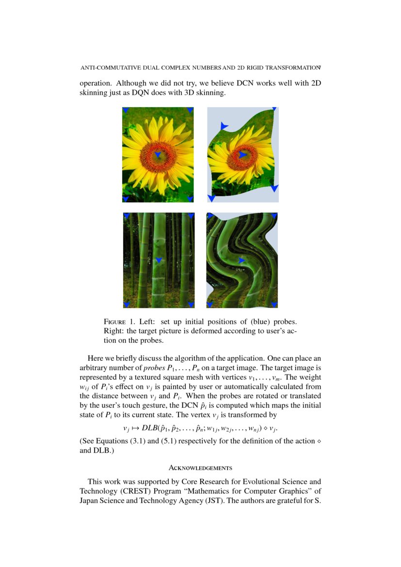 Anti-commutative Dual Complex Numbers and 2D Rigid Transformation | DeepAI