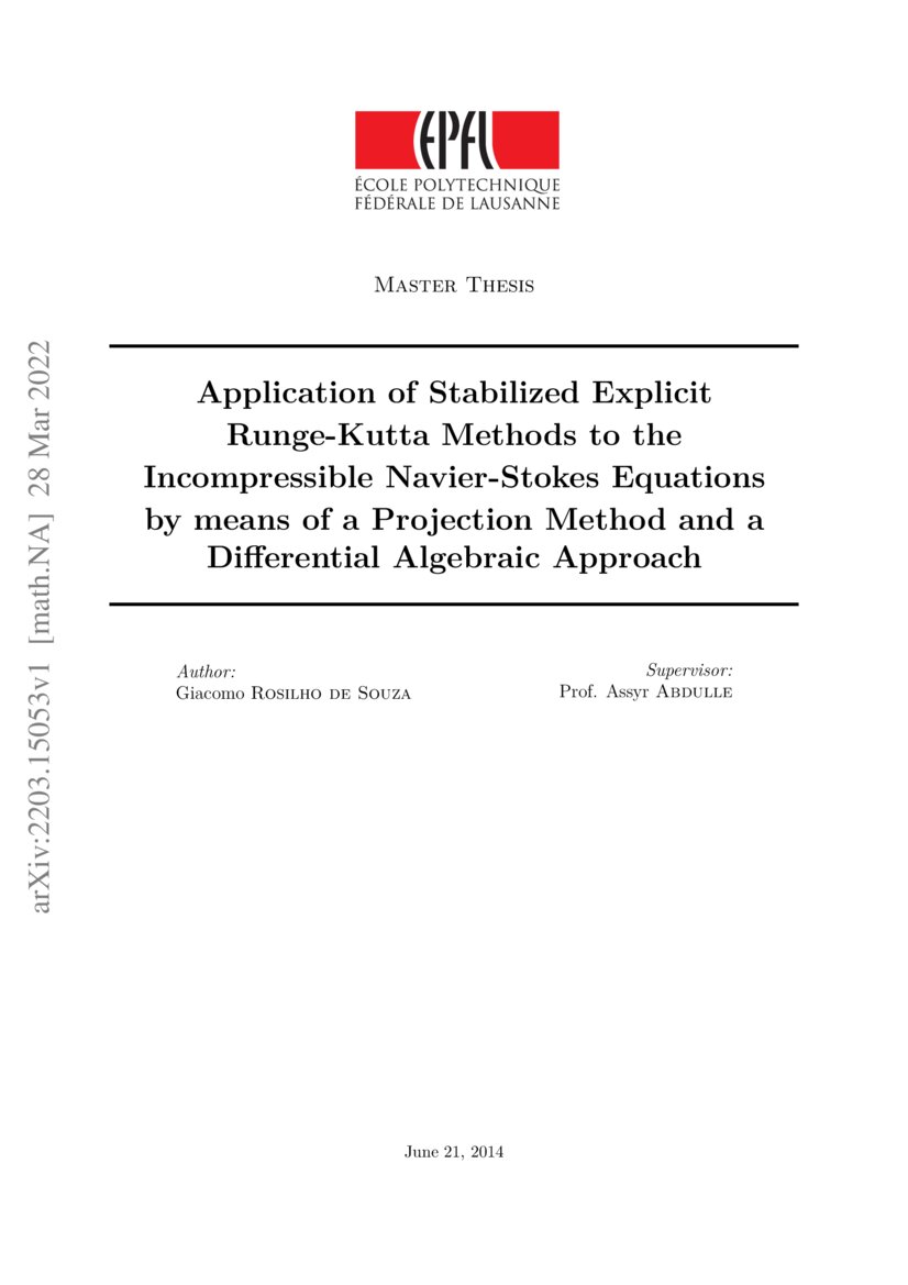 Application of Stabilized Explicit RungeKutta Methods to the