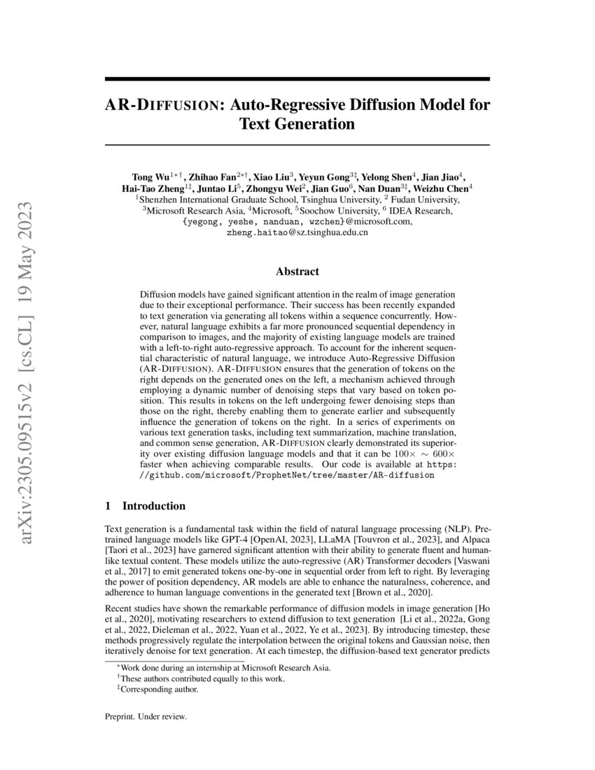 Ar Diffusion Auto Regressive Diffusion Model For Text Generation Deepai Ar Diffusion Auto Regressive Diffusion Model For Text Generation Deepai
